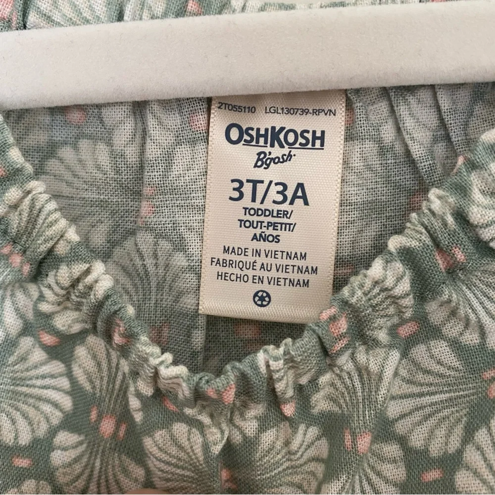 OshKosh B’gosh toddler tropical print green tank top